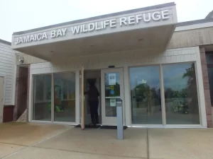 Entryway to the Jamaica Bay wildlife refuge for birds in NY.