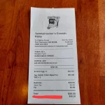 Receipt $30.20 for eggs and drink brunch at tommyknockers PT